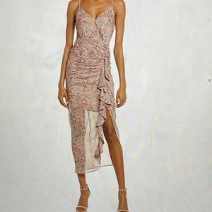Floret Studios - Floral Ruffle Chiffon Dress with slit large